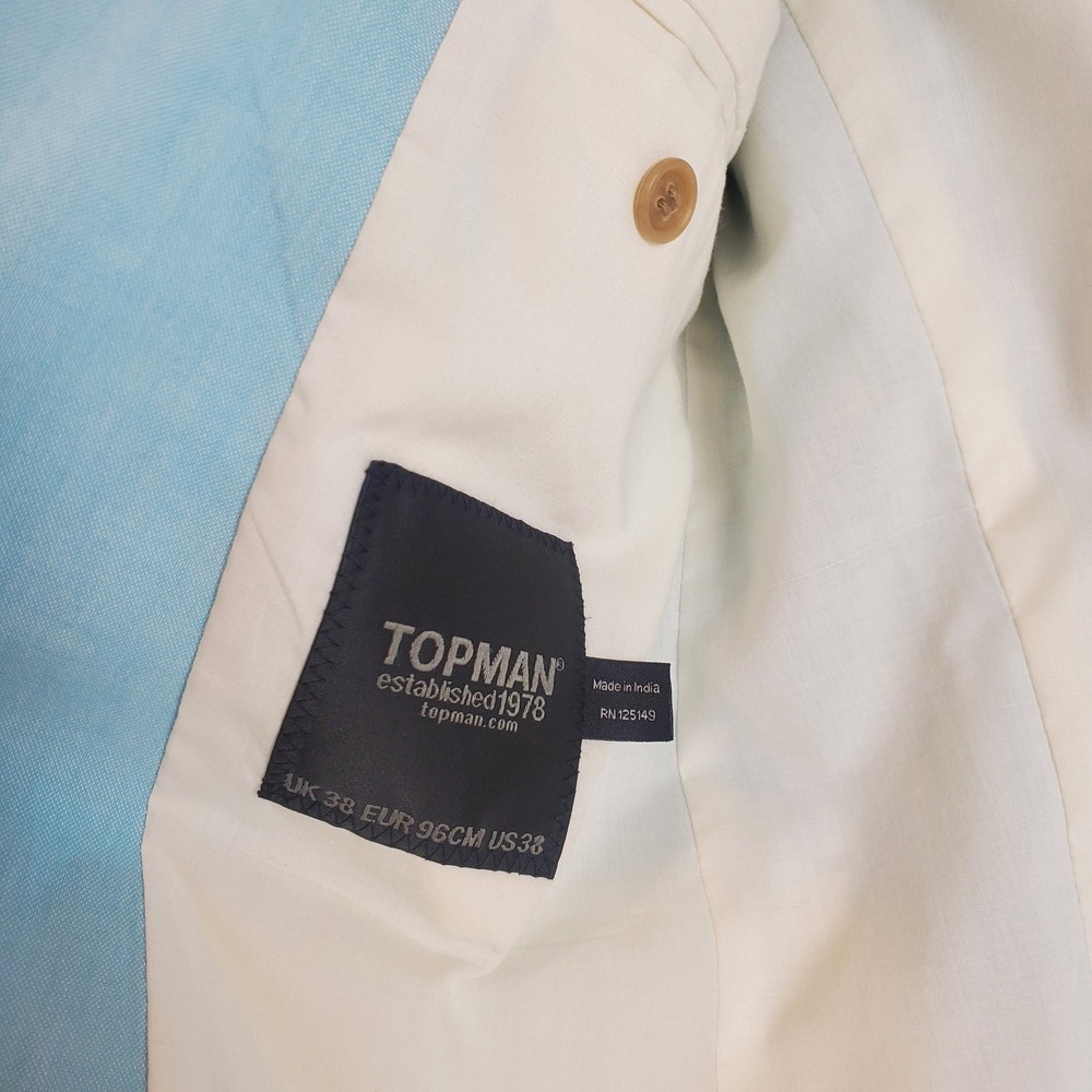 Topman at Nordstrom Mens Single Breasted Two Button Blazer Jacket Size US 38 - Picture 4 of 13
